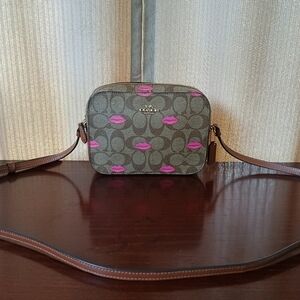 COACH Mini Jamie Camera Bag In Signature Canvas Lip Print Xbody
